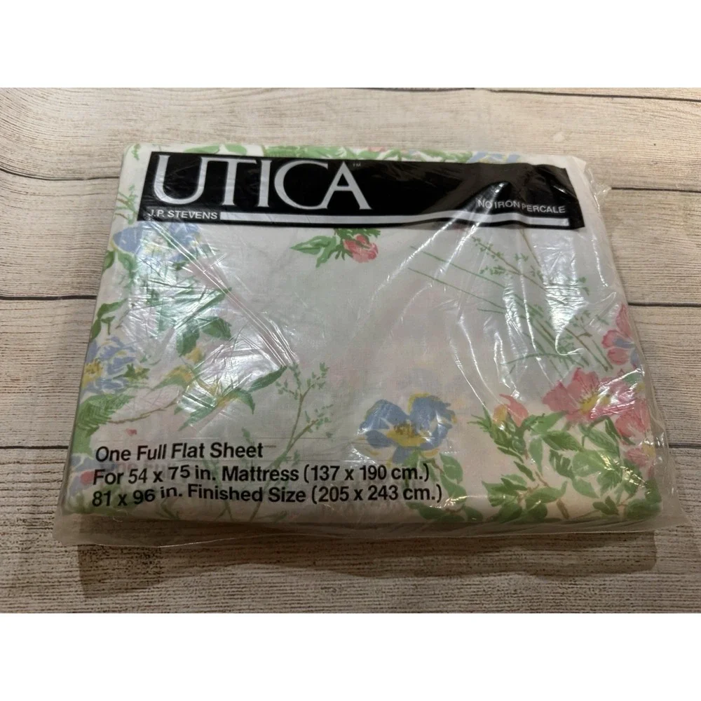 Vintage Apple Blossom Utica JP Stevens Full Flat Sheet New in Pkg GTub14